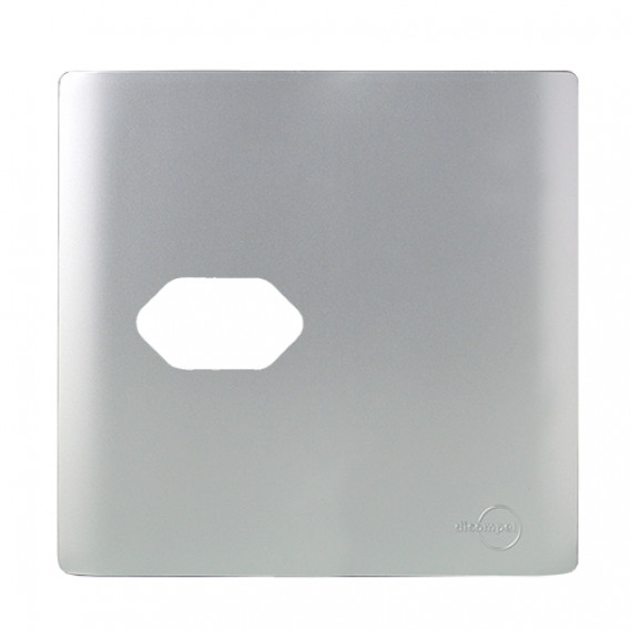 Placa p/ 1 Tomada Horizontal 4x4 - Novara Prata